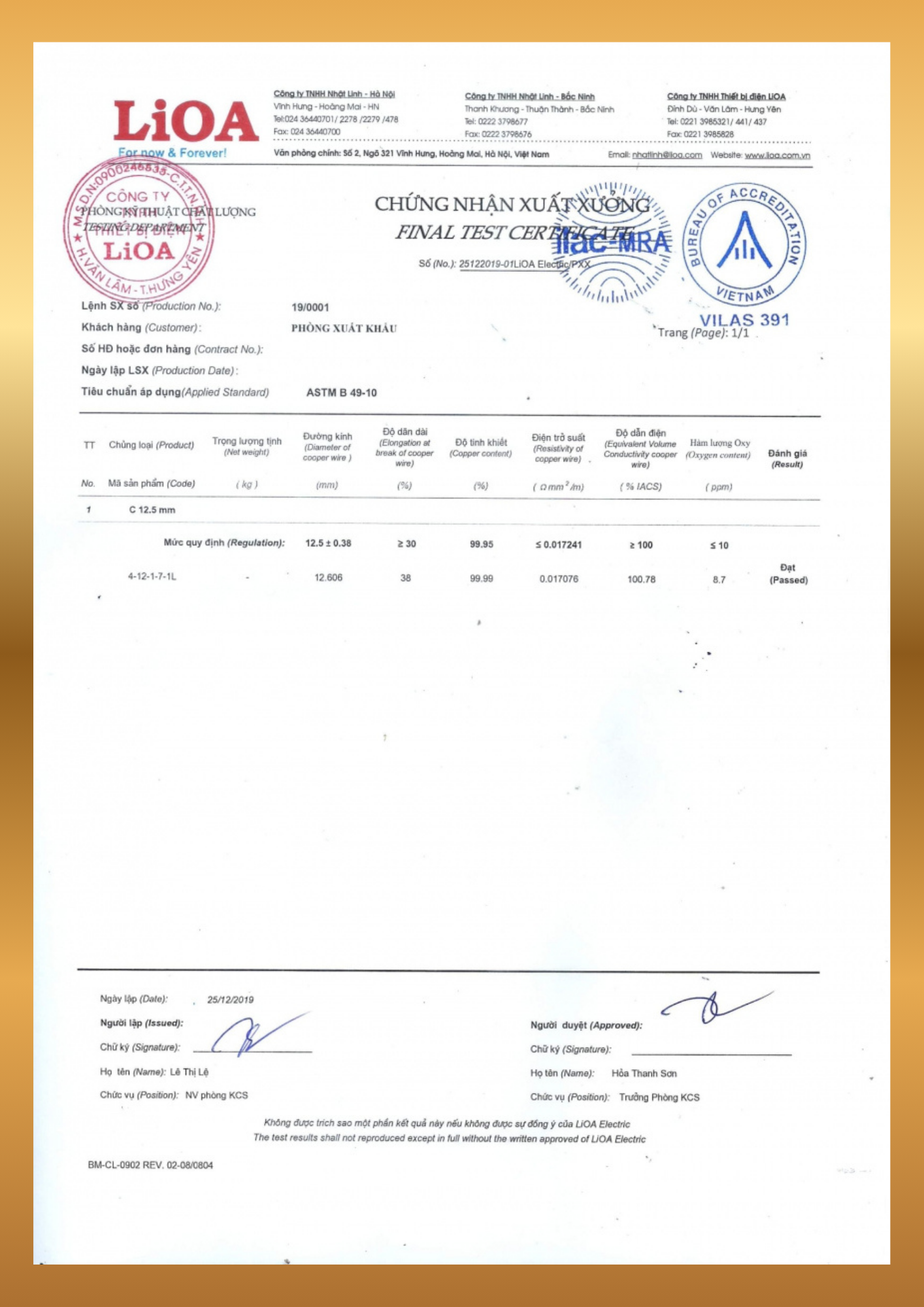 Copper Rod UPCAST 12.5mm