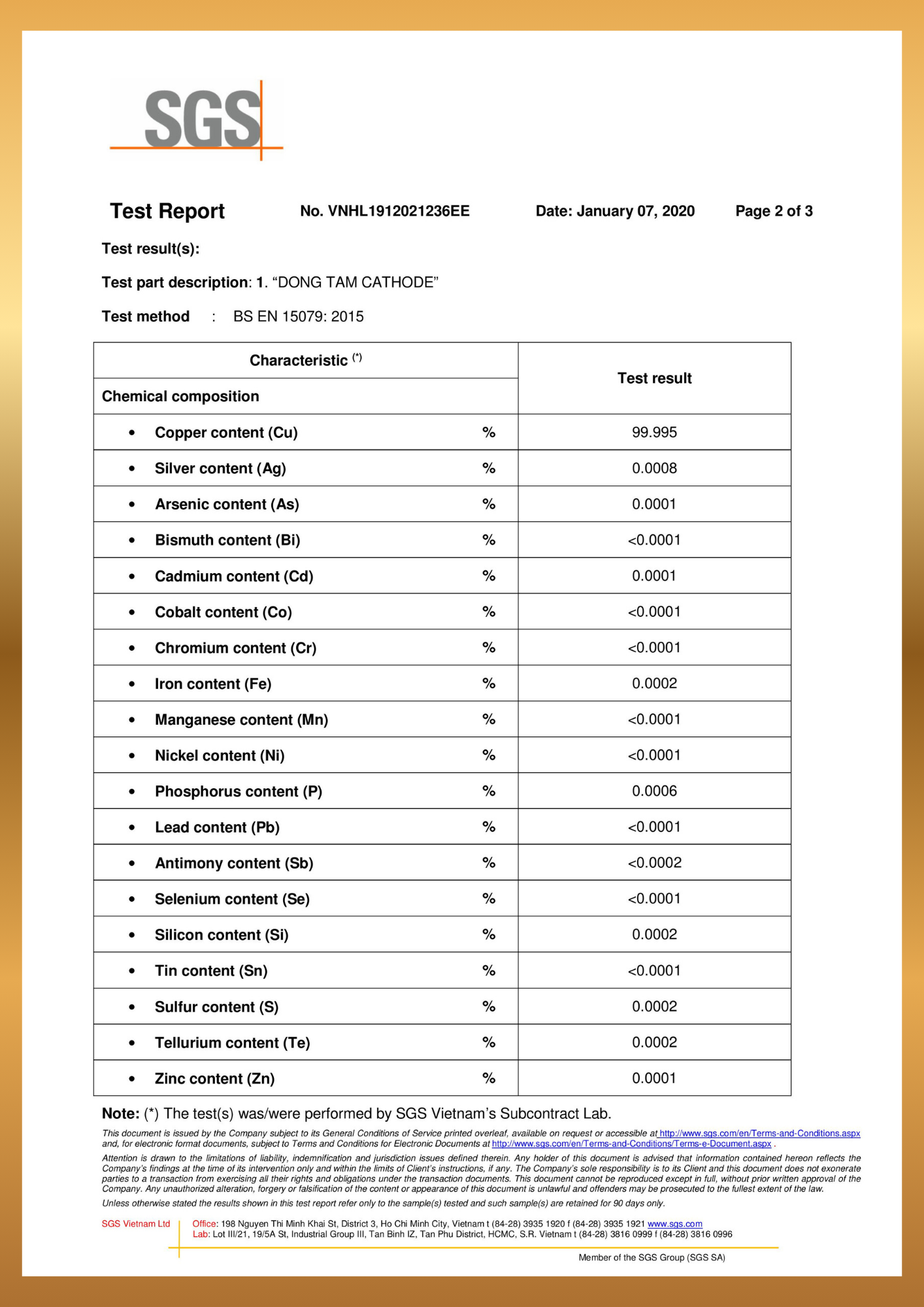 SGS Cert Copper Cathode - Page 2
